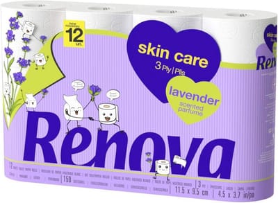 Lavendel Toiletpapier 12 Rollen - Hoogwaardige Hygiëneproduct