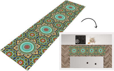 Keukenloper - Loper keuken - Mozaïek - Patronen - Mandala - 200x50 cm - Keukenloper vinyl