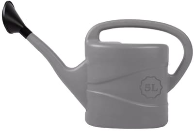 Dailygoods- Gieter 5 Liter - Kunststof - Grijs - Gieter voor Binnen - Gieter voor Buiten - Lichtgewicht - Tuingieter