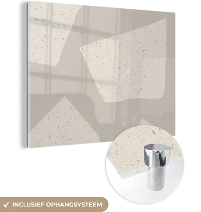 MuchoWow® Glasschilderij 120x90 cm - Schilderij acrylglas - Terrazzo - Abstract - Pastel - Patronen - Foto op glas - Schilderijen