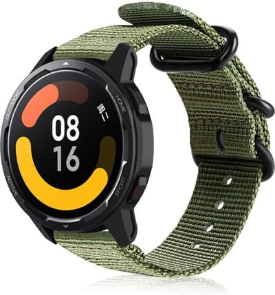 Strap-it Nylon gesp bandje - geschikt voor Xiaomi Watch S1 (Active/Pro) / Watch 2 Pro / Watch S3 / Mi Watch / Amazfit Balance / Bip 5 - groen