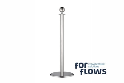 ForFlows Gala afzetpaal voor rode loper - Chroom - Ronde kop