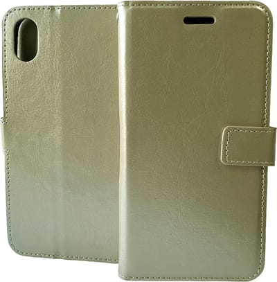 Bookcase Goud Geschikt voor: Apple iPhone XS Max- portemonnee hoesje - ZT Accessoires