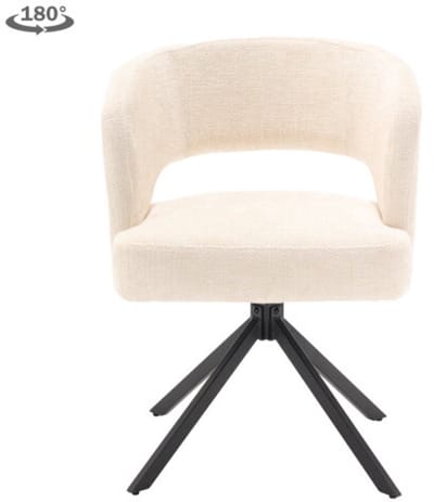 Tower Living Eetkamerstoel Mura draaibaar Chenille - Pearl