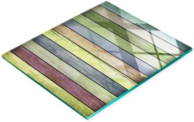 Duurzame en stijlvolle glazen snijplank met houtnerfpatroon 60x52 cm
