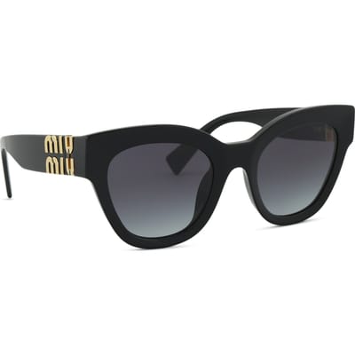 Lunettes de soleil Miu Miu de forme irrégulière Lunettes de soleil pour femme Noir SMU01Y_E1AB_F05D1_C_A051 Eyeglass Case/Pouch+Box