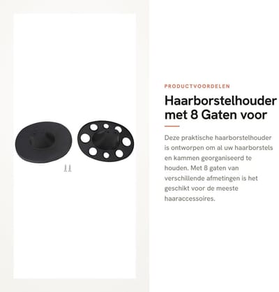 Dailygoods- Kamhouder 8 gaten - Haarborstelhouder - Opbergvak - Displayrek - Thuisgebruik - Eenvoudig te installeren - Kamorganizer
