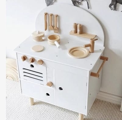 Happywood® Houten Keukentje Speelkeuken - Wit - Met accesoires