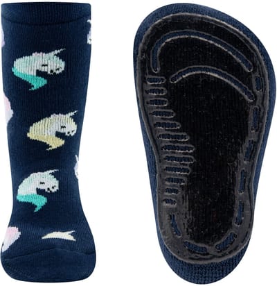 Ewers antislip sokken Unicorns blauw
