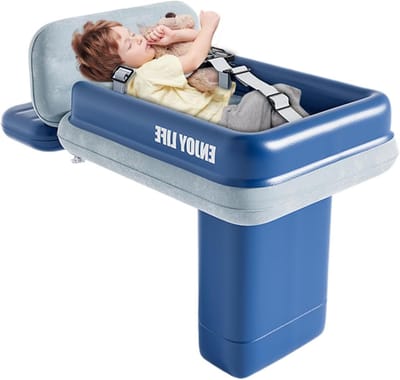 Kindervliegtuigbed - Opblaasbaar matras - Comfortabel reizen - Zachte vangrail - 745 x 52 cm - Meerkleurig