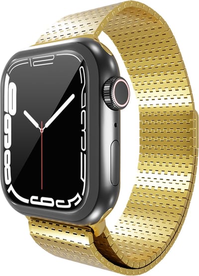 Strap-it Luxe Milanese band- Geschikt voor Apple Watch bandje - Series 1/2/3/4/5/6/7/8/9/10/11/SE/SE2/SE3 - Goud - RVS staal/metalen bandje met magneet - Milanees iWatch bandje voor maat: 38 / 40 / 41 / 42mm