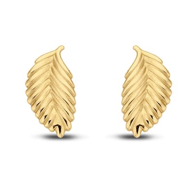 New Bling Goud 9NBG-0038 - Oorknop Veer - Bewerkt - 7mm - Goud