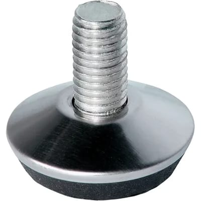 Duraline Meubelpoot Stelvoet Staal Ø25x8-30mm Geborsteld Nikkel 4 Stuks