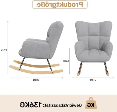 Schommelstoel Comfort - Lounge fauteuil - Ontspannen Zitten - Zacht Velours - 97x90x71 cm - Grijs