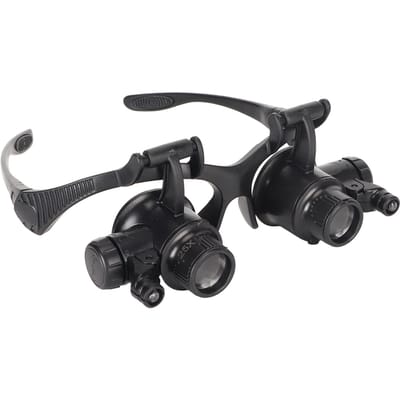 Loupe de réparation de montre avec lumière LED, loupe mains libres sur bandeau Visor pour travaux de précision, bijoux, artisanat, lecture