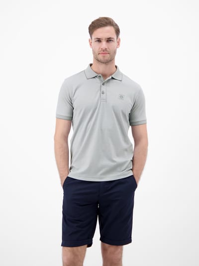 LERROS Effen poloshirt van piqué , Maat: M , Kleur: STORM GREY , 52% katoen, 48% polyester