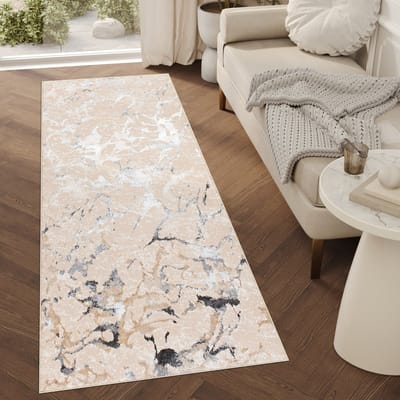 Tapiso Crystal Loper Tapijtloper Grijs Laagpolig Vloerkleed Maat- 70x150