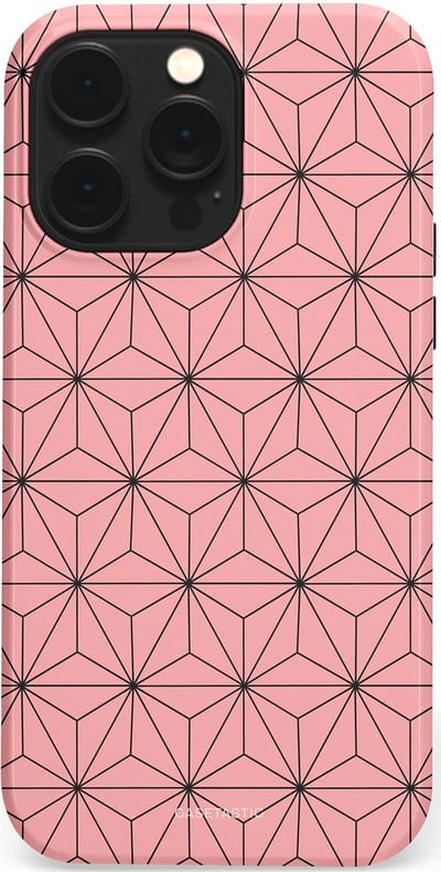 Casetastic Hoesje Geschikt voor Apple iPhone 14 Pro Max Magsafe - Stijlvolle Beschermende Duo-layer Case - Roze Zwarte Fashion Paris Patroon