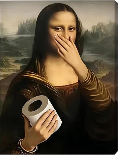 Grappige Foto's voor de Badkamer - Humoristische Wanddecoratie voor Toilet en Gastentoilet 40 x 30 cm Frameloos
