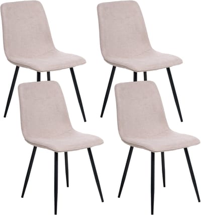 TUSCOLA - Eetkamerstoel set van 4 - Beige - Polyester