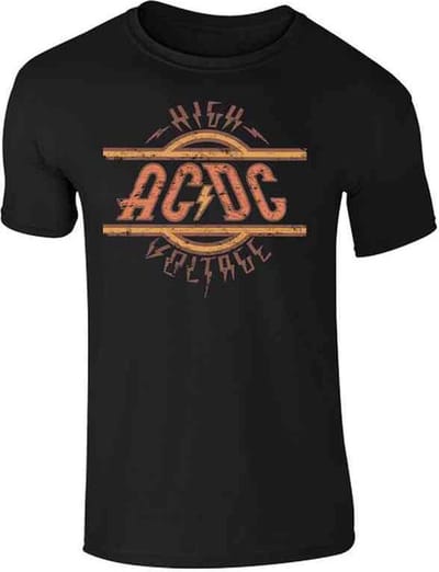 AC/DC Heren Tshirt -S- High Voltage Zwart