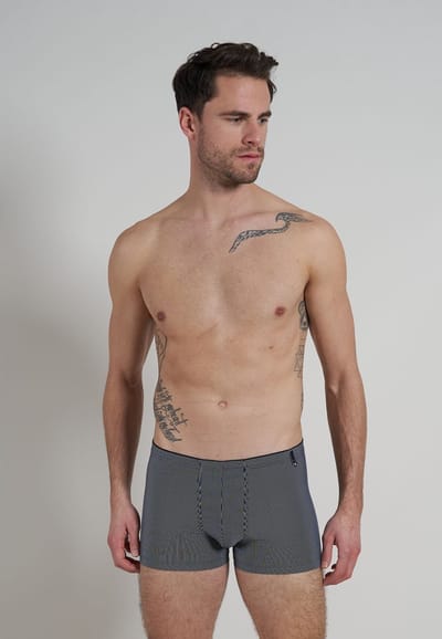 Gotzburg heren boxer normale lengte (1-pack) - zwart-wit gestreept