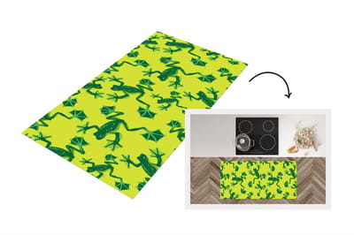 Keukenloper - Loper keuken - Kikker - Dieren - Jungle - Patroon - 120x60 cm - Keukenloper vinyl