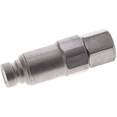 Stalen DN 6.3 Vlakdichtende Koppeling Insteeknippel G 1/4 inch Binnendraad ISO 16028 CEJN Drukontlasting D 16.2mm