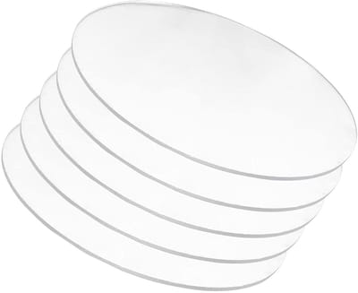 5 stuks acryl schijven dikte 4 mm, diameter 70-100 mm transparante ronde plaat ideaal for knutsel- en doe-het-zelfprojecten(Diameter 80mm)