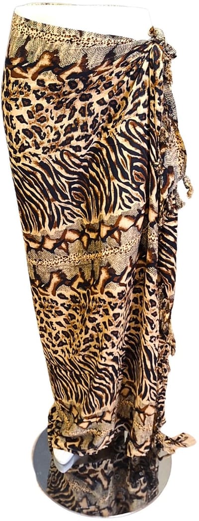 Om Namaste Sarong - 670 - dierenprint - beige en bruin