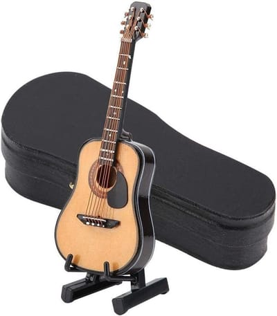 Miniatuur gitaar ornament replica - Muzikaal model met geschenkdoos voor kerst en verjaardag cadeau