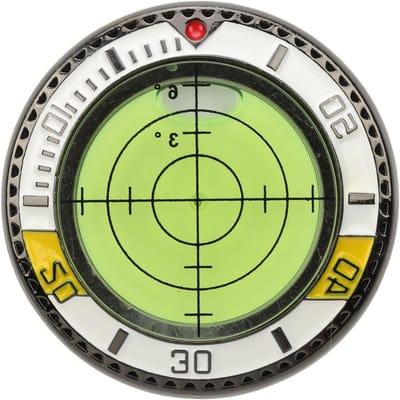 Lezer voor golfbal met dubbele zijde, putting hulpmiddel met bellenwaterpas, draagbaar accessoire voor precisie putt, tool met hoedclip - Groen, nauwkeurig, horizontale bubbel.