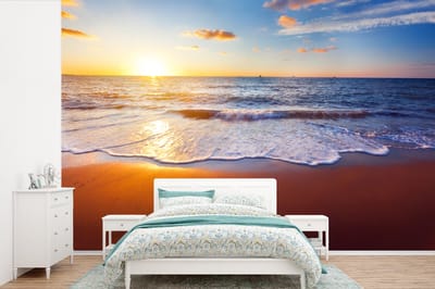 Behang - Fotobehang Strand - Zee - Zon - Horizon - Breedte 525 cm x hoogte 350 cm