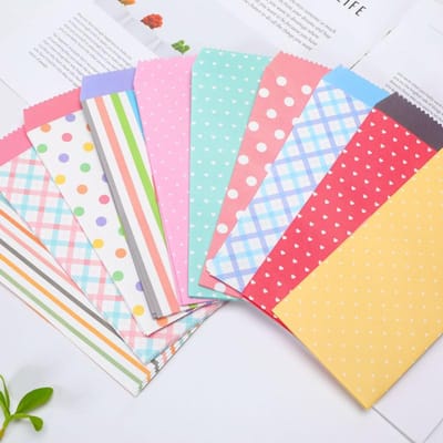 5 Stuks/Set Verse Snoepkleur Serie Papieren Enveloppen Schattige Kawaii Bruiloftsuitnodiging Zegening Wenskaart Brief Cadeau Envelop beige
