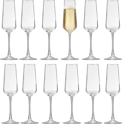 Vivalto Champagneglazen Luxe - 12x stuks - prosecco / cava glazen - 220 ml