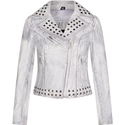 Gothic leren bikerjack voor dames met studs-Bilbao