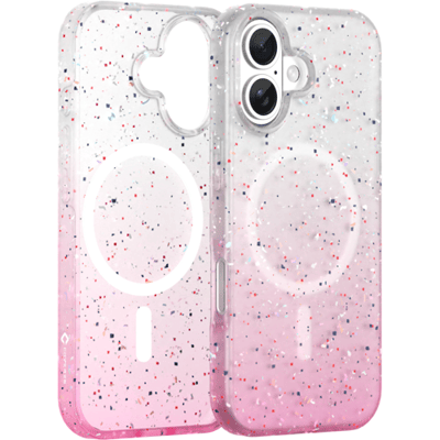 Coverzs Recycled Magsafe hoesje geschikt voor iPhone 17 - Magsafe telefoonhoesje - Glitter hoesje - Schokbestending
