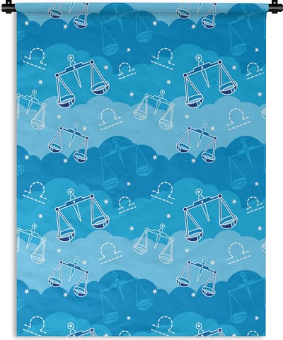 Wandkleed - Wanddoek - Weegschaal - Patroon - Zodiac - 150x200 cm - Wandtapijt