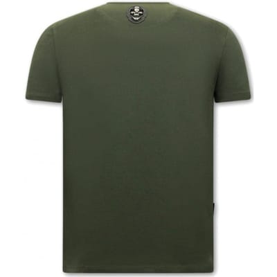 T-shirt Heren met Opdruk - El Narco - Groen