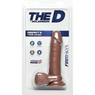 Perfect D Realistic Firmskyn Dildo With Balls 7 / 18 Cm Bruin