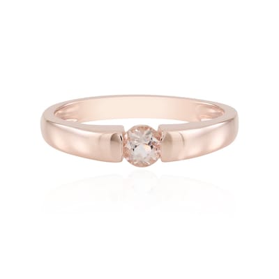 Cavill - Zilveren ring met roségoud vergulding - 0,27 ct ronde Morganiet uit Mozambique - elegante damesring met bezel zetting