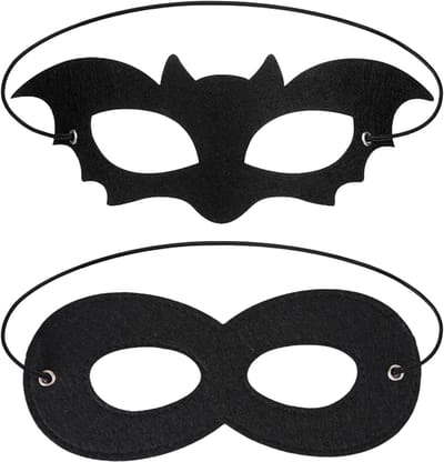 Set van 2 Bat Eye Masks - Zwarte Vampier Maskers voor Halloween, Carnaval en Feestjes - Perfecte Accessoires voor Mannen en Vrouwen