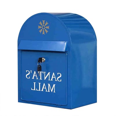 Metalen Brievenbus - Buitenbrievenbus Wandbrievenbus - Post Ontvangen - Vergrendelbaar Met Sleutel - 30x20x40 cm - Blauw