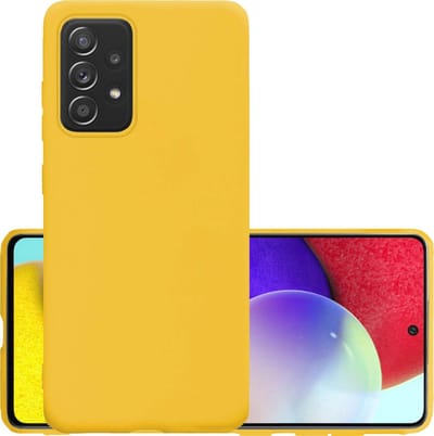 Hoesje - Geschikt voor Samsung Galaxy A52 - Sterk & Shockproof - Hoes Cover - Siliconen Case - Geel