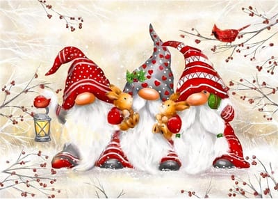 5D Diamond Painting Kits met Kerstgnomes, Volledige Drill Gnome Kunst voor Volwassenen en Kinderen, DIY Crystal Schilderij voor Thuisdecoratie