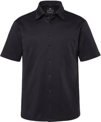 JAY-PI - Heren - Overhemd outdoor korte mouwen techjersey QuickDry Modern Fit - Zwart - Maat 3XL