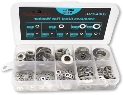 SnelShoppen - Set van 600 RVS Ringetjes, Platte Wasmachines, Assortiment van M2 tot M12, Roestvrij Staal, Perfect voor Klussen, Doe-Het-Zelf Projecten