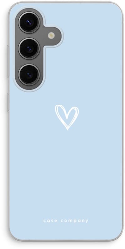 Case Company® - Hoesje geschikt voor Samsung Galaxy S24 hoesje - Klein Hart Blauw - Soft Cover Telefoonhoesje - Bescherming aan alle Kanten en Schermrand
