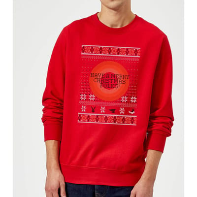 Looney Tunes Knit Christmas Jumper - Red - L