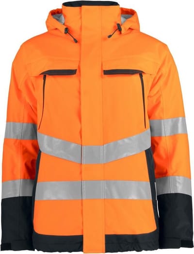 ProJob 6441 GEVOERDE SIGNALISATIE REGENJAS EN ISO 20471 KLASSE 3 646441 - Oranje/Zwart - 4XL